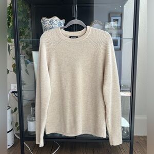 NAADAM Cashmere Waffle Crewneck Sweater in Oatmeal - Size Medium